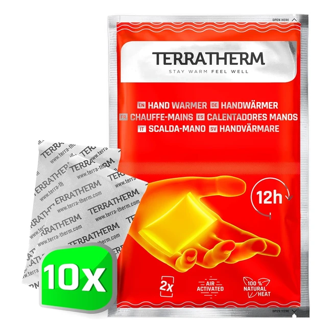 Terratherm Hand Warmers - 12 Hours of Warm Hands - 5, 10 or 30 Pairs