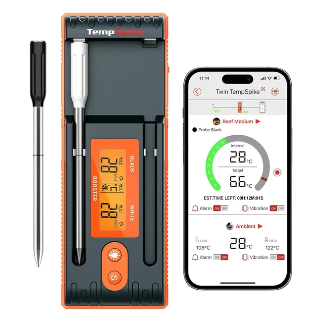 ThermoPro Twin TempSpike 150m Wireless Meat Thermometer - LCD Enhanced - BBQ Grill Oven Smoker