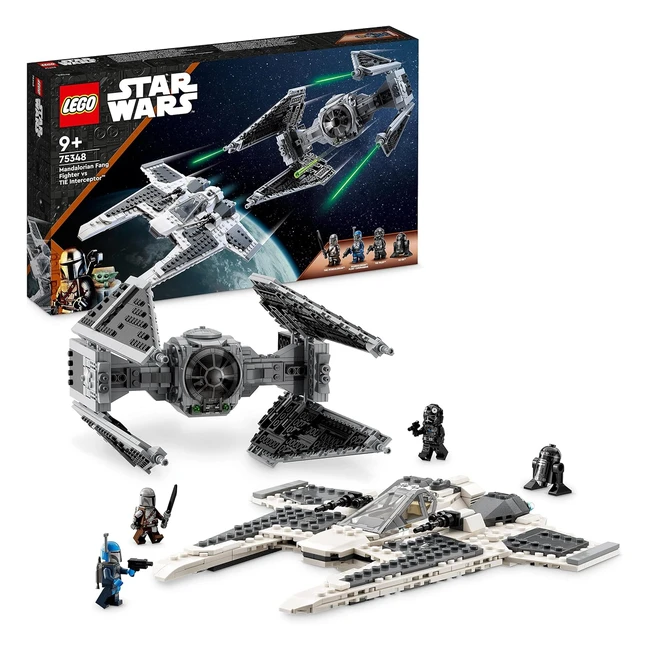 LEGO 75348 Star Wars Mandalorian Fang Fighter vs Tie Interceptor Set - Starfigh