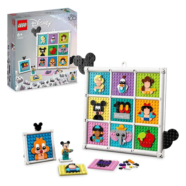 Lego 43221 Disney 100 Jahre Disney Cartoon Icons Bastelset und DIY-Set als Wandkunst und Schlafzimmeraccessoires mit Mickey Mouse usw.