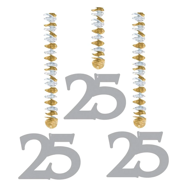 25 Perchas de Cumpleaños/Aniversario Plata - Folat BV (7449)