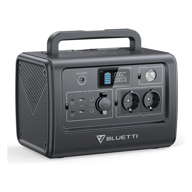 Bluetti Générateur Électrique Portable EB70 716Wh Batterie LiFePO4 2 Sorties CA 1000W 1400W Pic et USB-C 100W