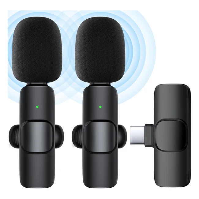 Wireless Microphones 2 Pack  Capture Clear Sound Anywhere  Rechargeable  Long