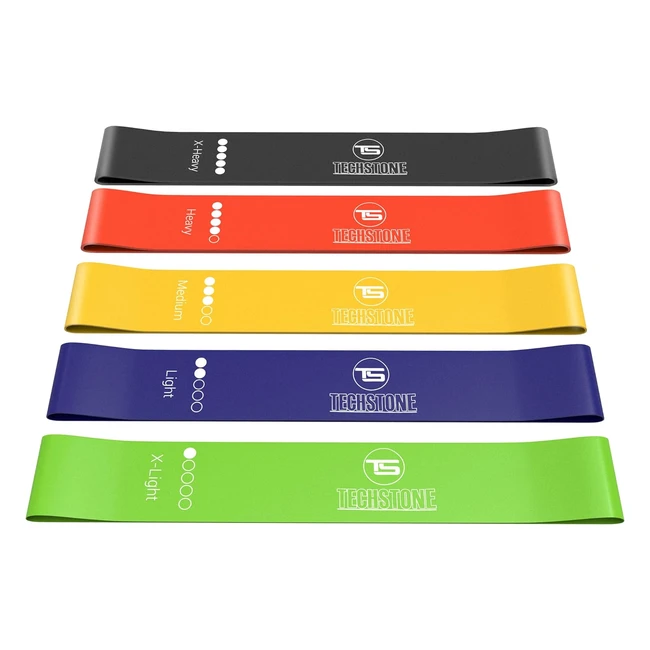 Techstone Resistance Bands Set - Pack of 5 Different Levels - Great Fitness Equipment