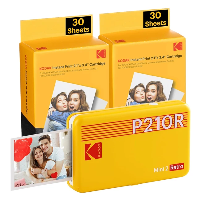 Kodak Mini 2 Retro 4Pass Mobile Photo Printer - Print Anywhere, Anytime