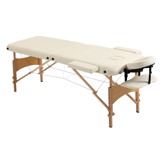 Table de massage pliable en bois Homcom - 2 zones - Crme