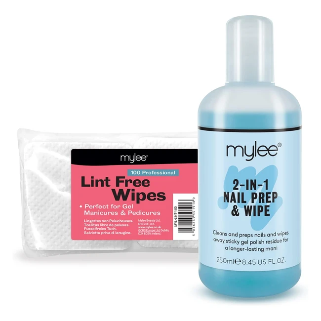 Mylee Gel Prep  Wipe Residue Cleaner  Remover 250ml - 100x Lint-Free Wipes