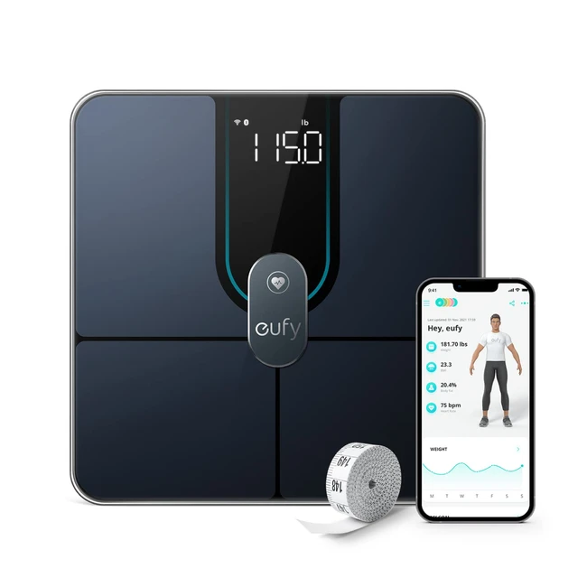 Báscula de baño Eufy Smart Scale P2 Pro - Medición precisa de peso, grasa corporal, IMC y más