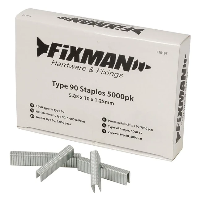 Grapas tipo 90 plata Fixman 715197 - Set de 5000 piezas