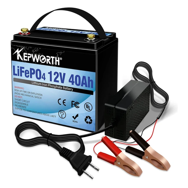 Batería de litio 12V 40Ah recargable ciclo profundo con protección BMS - ¡Ahorra energía!