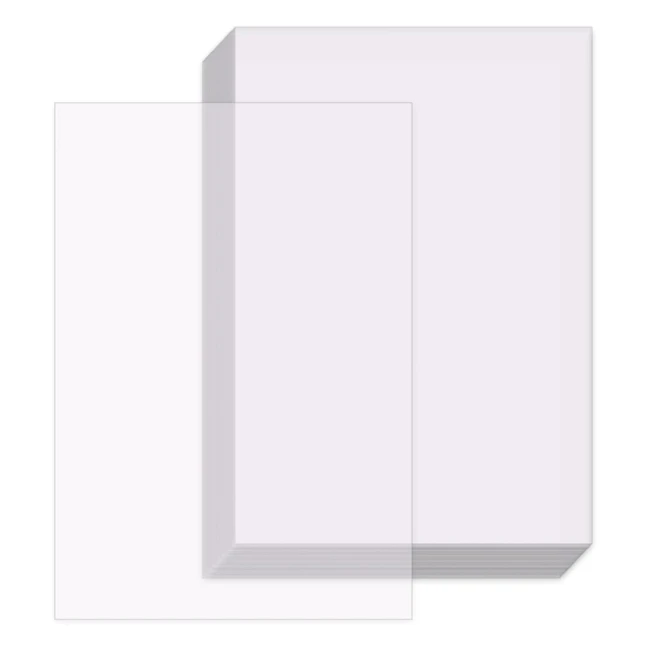 Lot de 100 feuilles de papier calque A4 premium - Transparent et imprimable - Idéal pour couture, dessin et scrapbooking