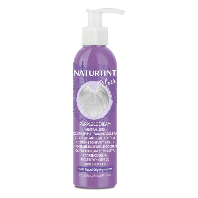Naturtint CC Cream Antigiallo Viola - Condizionatore senza risciacquo per capelli biondi bianchi o colorati - 958 ingredienti naturali
