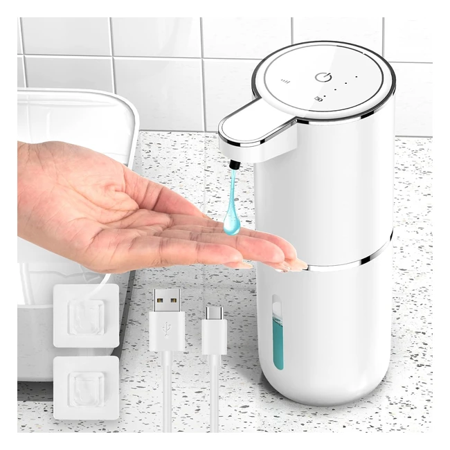 Dispenser Sapone Automatico 380 ml - Sensore Movimento - Ricaricabile USB - Impermeabile - Adatto Cucina Bagno