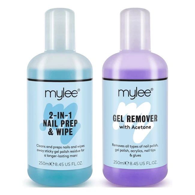 Mylee Nail Gel Polish Prep Wipe Remover Cleanser - Salon Quality Dual-Purpose -