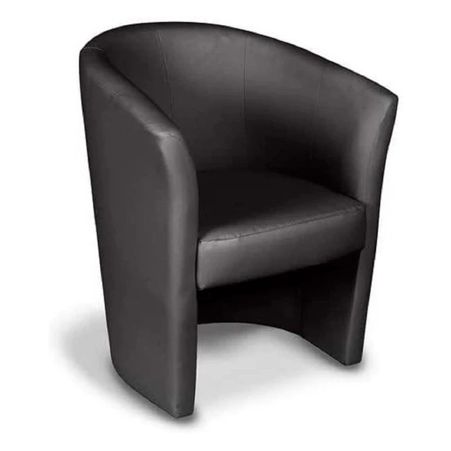 Fauteuil dmora en cuir noir 65 x 78 x 60 cm - Confortable et lgant
