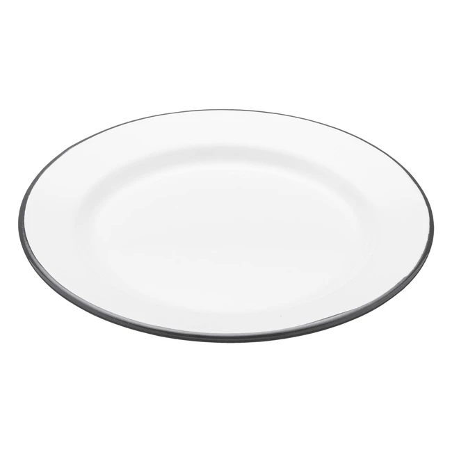 KitchenCraft Living Nostalgia Enamel Side Plate - Classic Nonstick Dinner Plate 