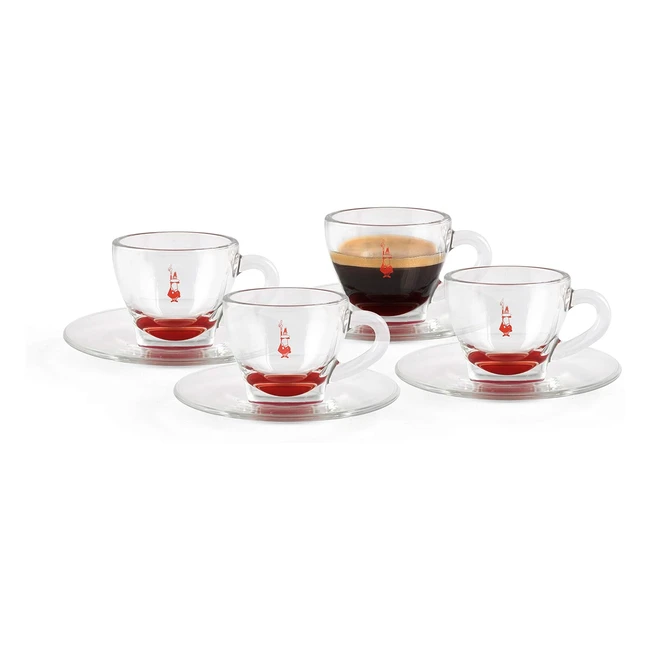 Set de 4 tazas de cristal rojas Bialetti DCRAST0009 - Elegancia y calidad
