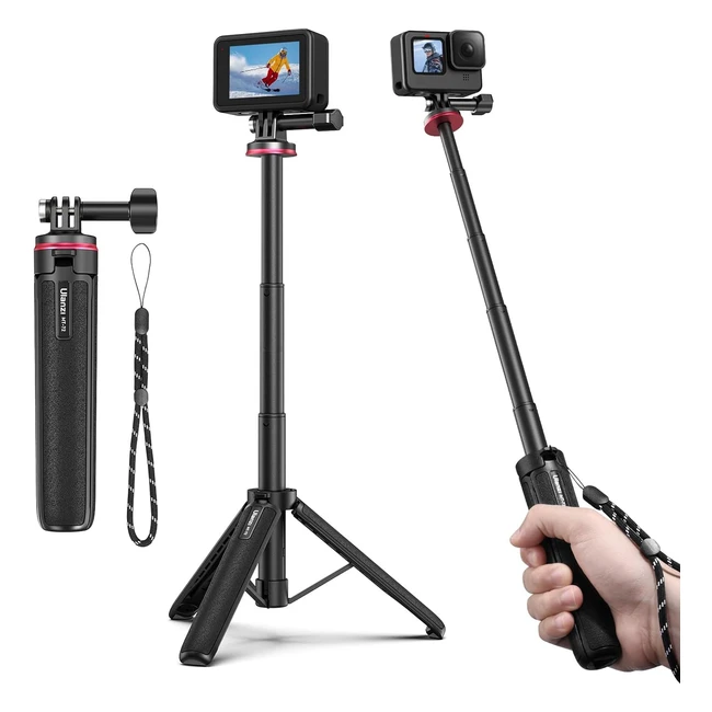 Mini trépied extensible 20 pouces pour GoPro Ulanzi MT72 - Accessoires légers et portables pour vlog avec dragonne - Compatible avec GoPro Hero 11 10 9 8 DJI Osmo Action