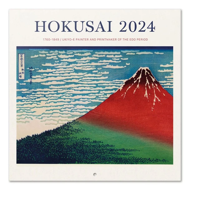 Calendario 2024 da Muro Arte Japanese Hokusai - 12 Mesi + 4 in Omaggio