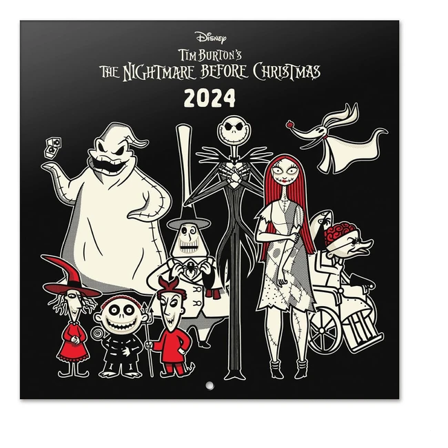 Calendario The Nightmare Before Christmas 2024 da Muro - Poster Regalo Incluso - 30x30cm