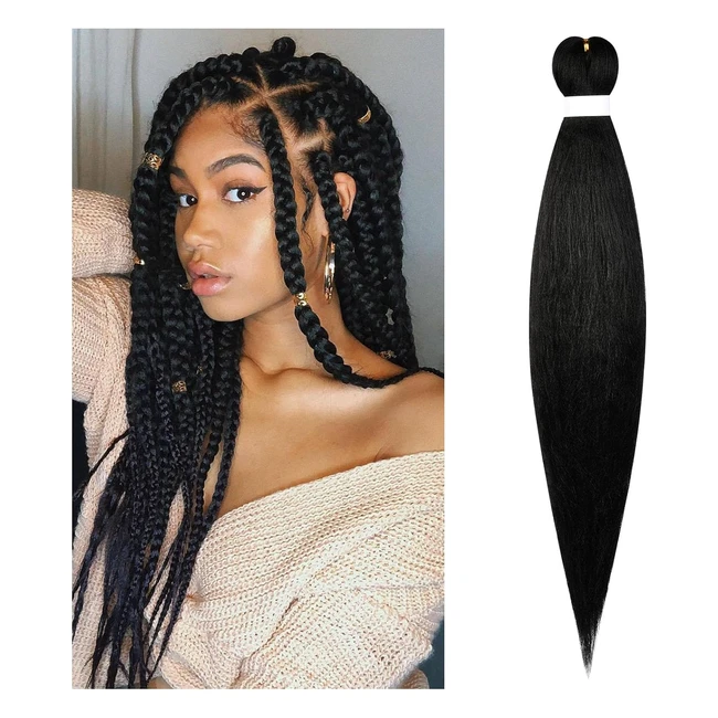 Aomig Pre Stretched Braiding Hair 23 Inch - Professional Synthetic Fiber - Knotless Box Braids - Extensions