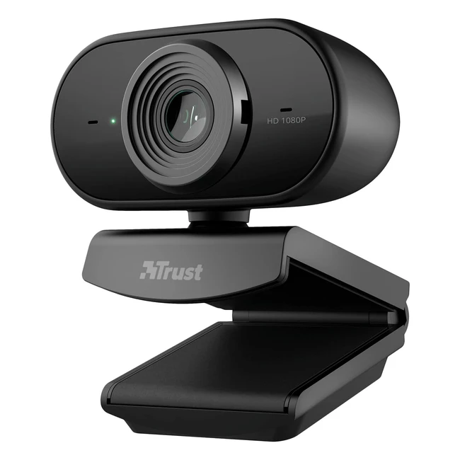 Webcam Trust Tolar Full HD 1080p con Microfono Integrato - Plug & Play - Riduzione del Rumore - Nero