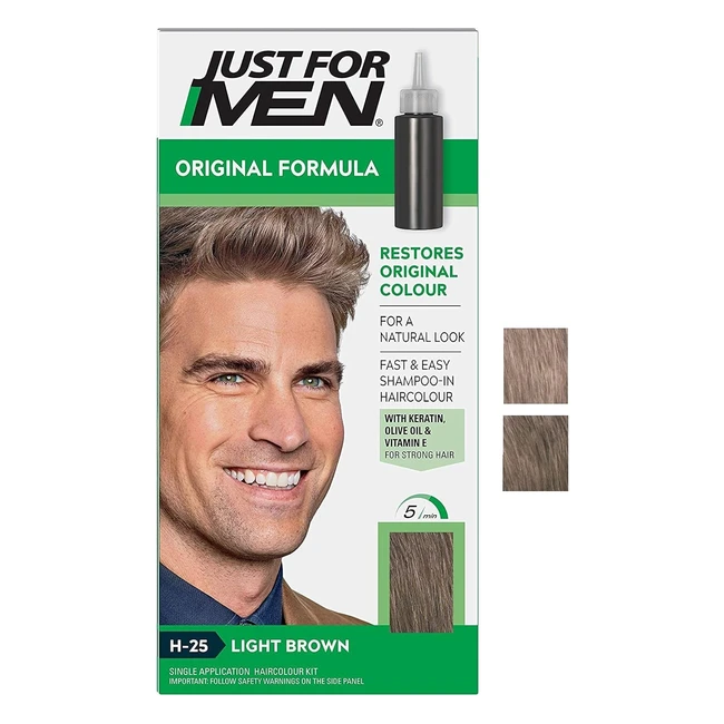 Just for Men Light Brown Hair Dye - Restore Natural Color  H25