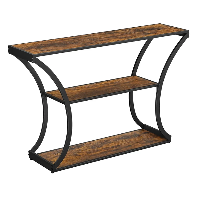 Table console VASAGLE avec pieds courbs style industriel marron rustique et 