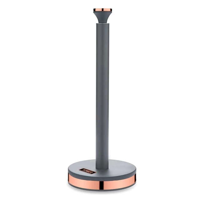 Tower T826133GRY Cavaletto Towel Pole Kitchen Roll Holder - Grey/Rose Gold - Soft Underliner