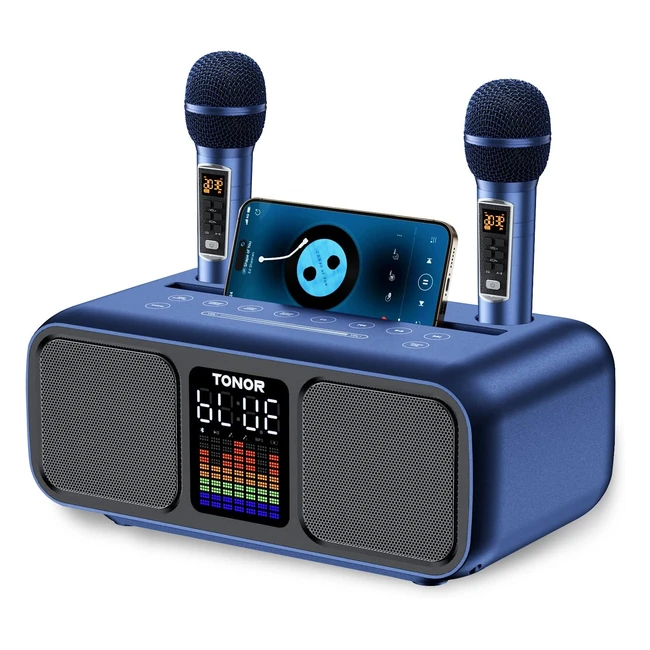 Tonor Karaoke Machine Bluetooth Altoparlante con 2 Microfoni Wireless PA System 