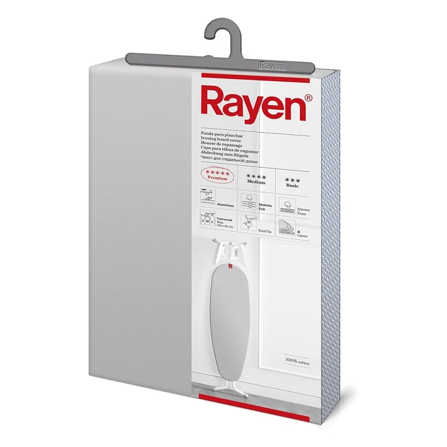 Housse de table à repasser Rayen 4 épaisseurs - 100% coton et aluminium - Gamme Premium