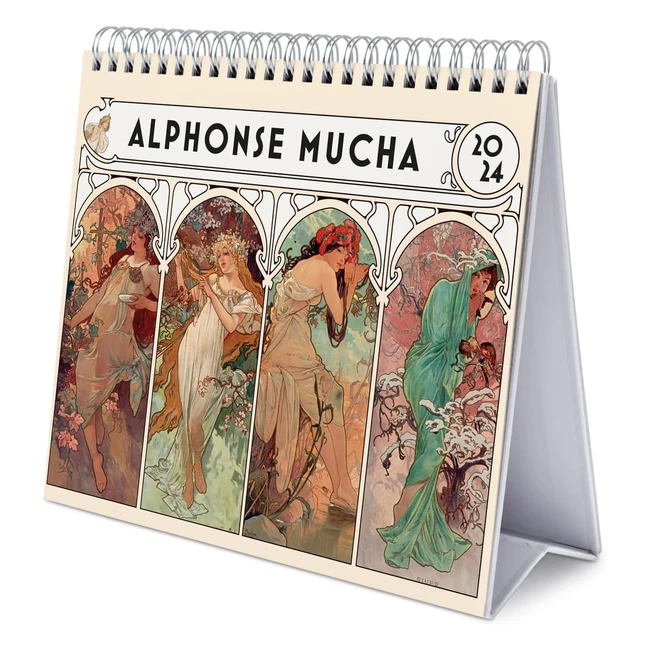 Calendario da tavolo 2024 Alphonse Mucha - Planner annuale 2025 - 18x20 cm - FSC