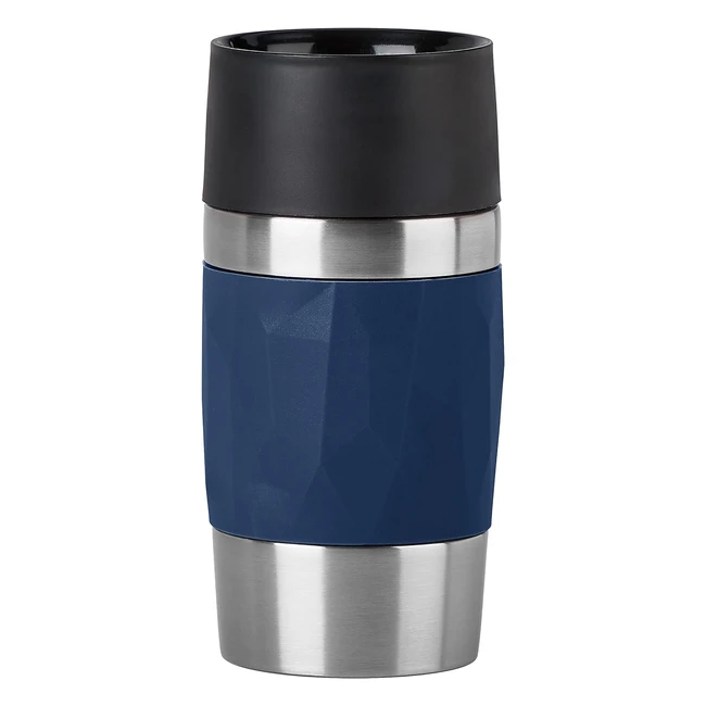 Emsa N21608 Travel Mug - Kompakte Thermoskanne aus Edelstahl, 0,3 Liter, 3 Stunden heiß, 6 Stunden kalt, BPA-frei