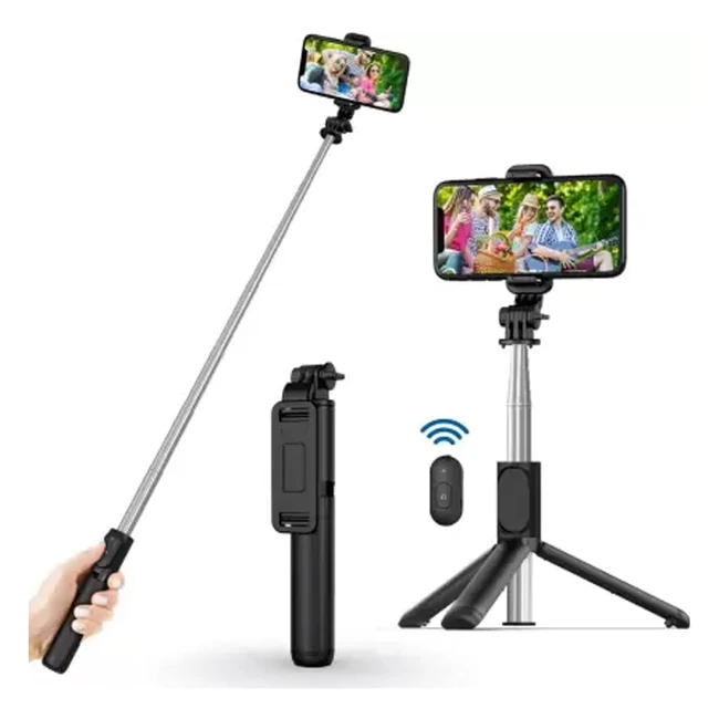 Perche Selfie 3 en 1 avec Télécommande Amovible pour iPhone, Galaxy, Huawei et Smartphones Android