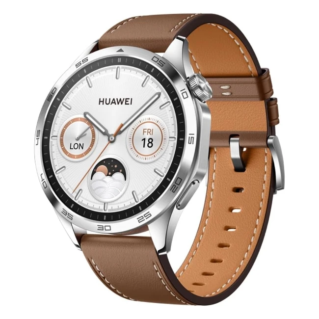 Montre Connectée Huawei Watch GT 4 - Autonomie 14 jours - Compatible iOS et Android - Suivi Fréquence Cardiaque - Montre Sport GPS - 46mm Marron