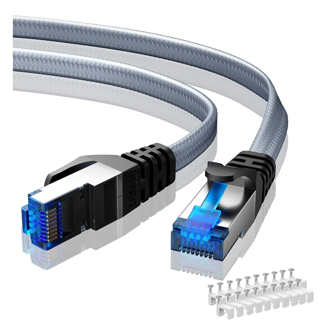 Cable Ethernet Busohe Cat 8 de 20m | Alta Velocidad 40Gbps | RJ45 | Compatible con Rter Mdem PC PS54