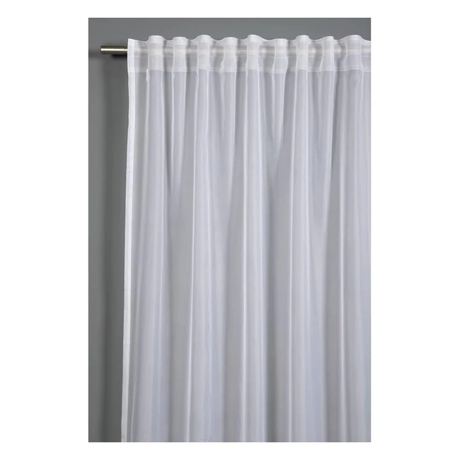 Gardinia Vorhang mit verdeckten Schlaufen, lichtdurchlässig, transparent, Voile Uni Weiß, 140 x 245 cm