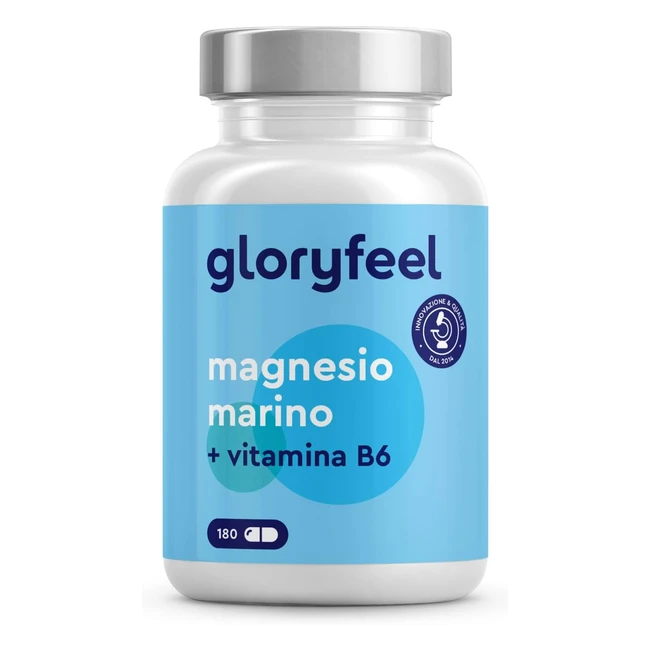 Magnesio Marino Puro 360mg con Vitamina B6 - Integratore Cloruro di Magnesio per