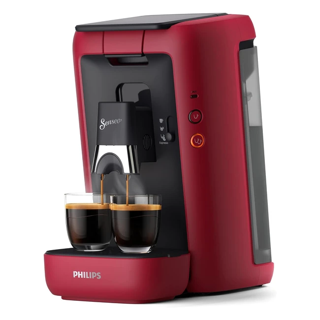 Machine à café dosettes Philips Senseo Maestro CSA26091, réservoir d'eau 1,2L, sélection d'intensité et fonction mousseur, couleur rouge