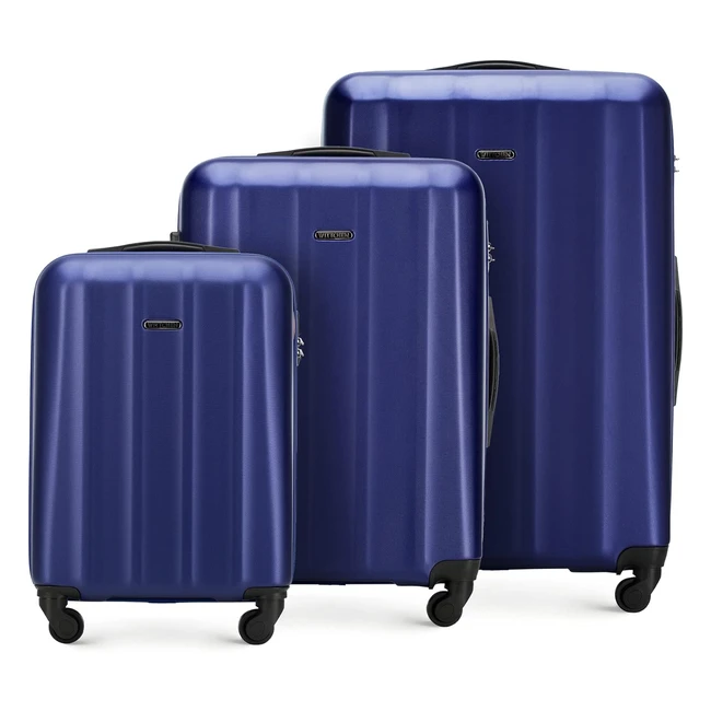 Valise de voyage Wittchen Cruise Line, Set de 3 valises rigides en polycarbonate avec 4 roulettes pivotantes - Bleu foncé