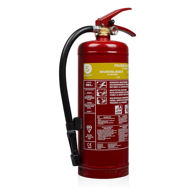 Extintor de Espuma Smartwares FEX15230 - 3L - Rango de Fuego 13A 70B
