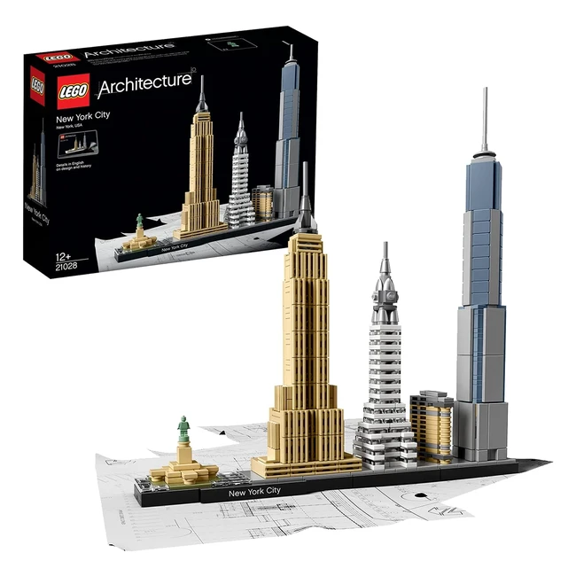 Lego 21028 Architecture New York City Set - Skyline Modellbausatz mit World Trade Center und Freiheitsstatue - Basteln für Erwachsene - Home und Bürodeko - Geschenke für Frauen und Männer