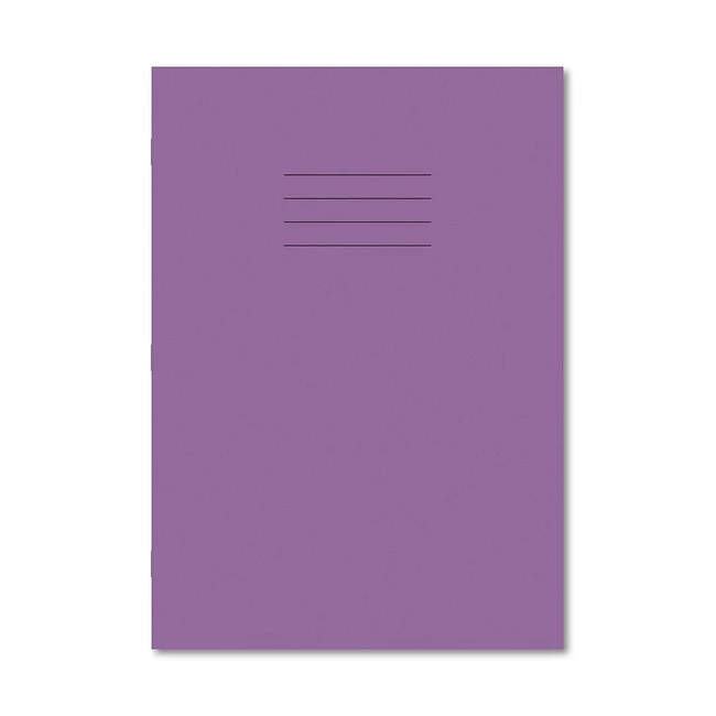 Hamelin A4 8mm Ruled & Margin Exercise Book - Purple (Pack of 10)