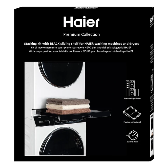 Kit de superposition Haier Premium pour lavelinge et schelinge - Gain de place 