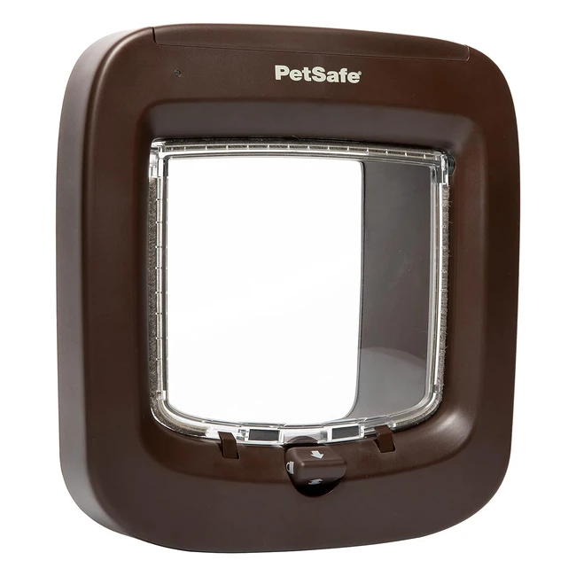 PetSafe Microchip Activated Cat Flap - Easy Install, Energy Efficient, 4-Way Locking - Brown