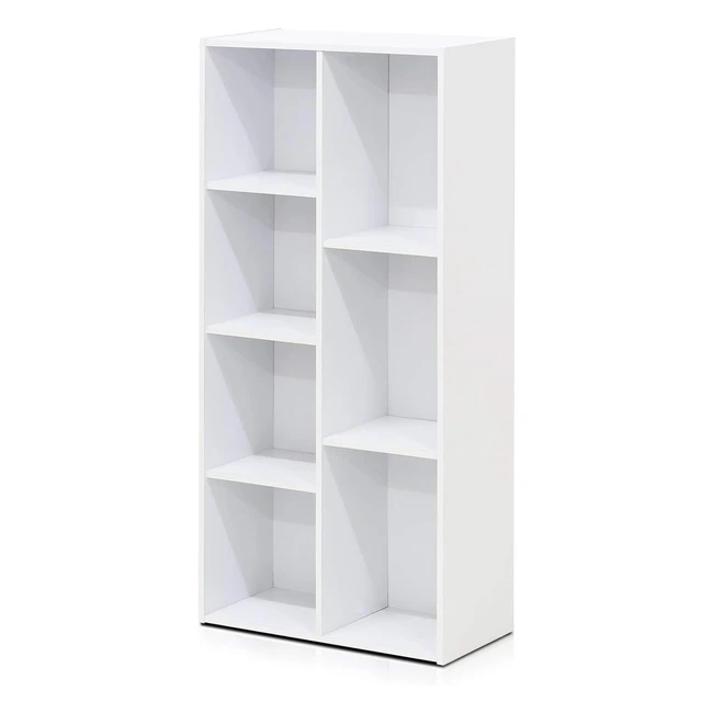 Furinno Luder 7Cube Reversible Open Shelf Bookcase - White  Sturdy  Easy to As