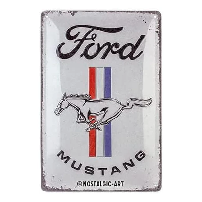 Cartel de chapa retro Ford Mustang - Diseo vintage - Regalo para amantes de co