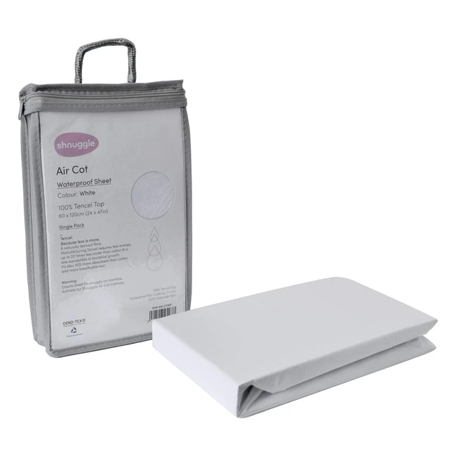 Shnuggle Air Cot Waterproof Sheet - Super Soft  Absorbent - 100 Tencel - Antib
