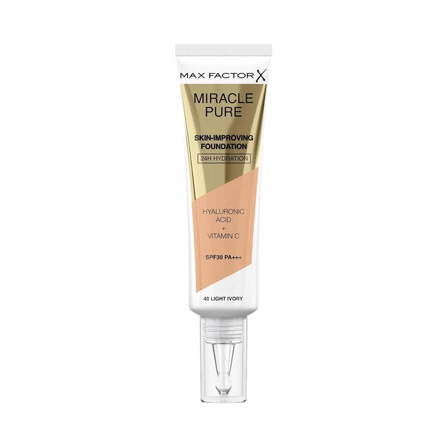 Max Factor Miracle Pure Skin Foundation 40 Light Ivory SPF 30 30ml - Verbessert 