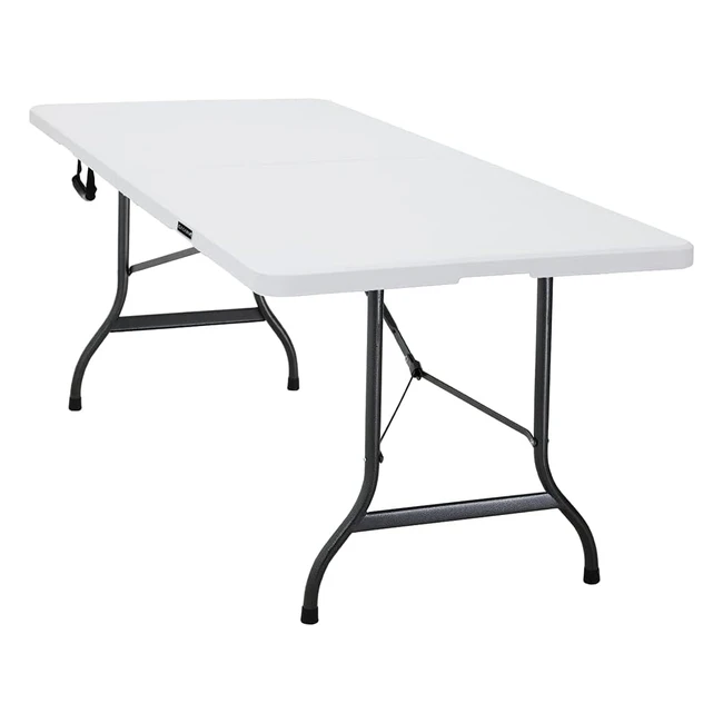 Deuba Klappbares Gartenbuffet Tisch 183 x 76 cm mit Tragegriff, Kunststoff für 6 Personen, Weiß